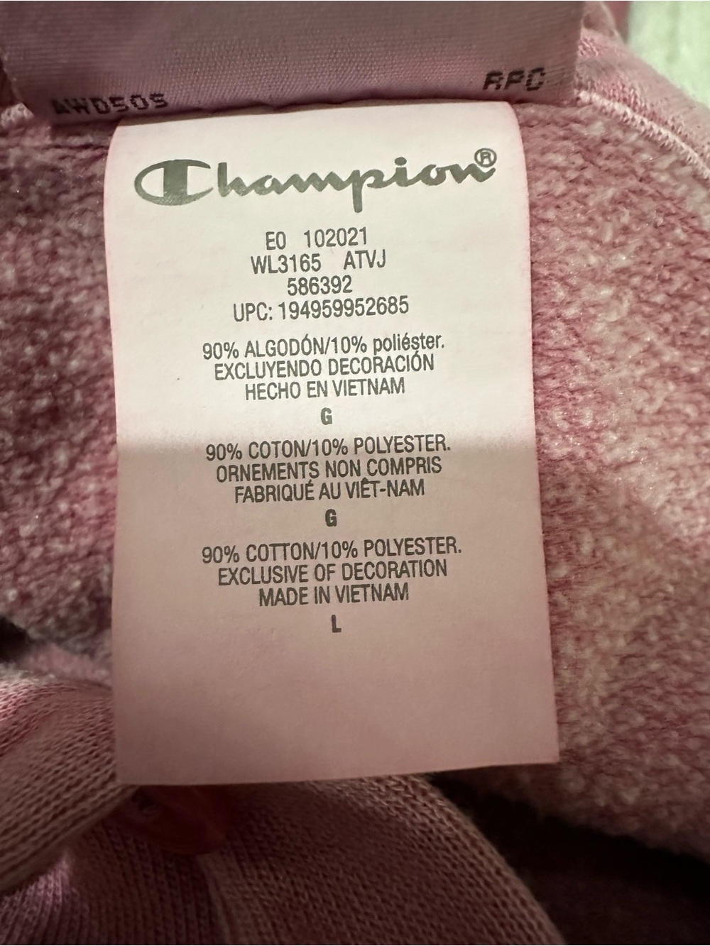 Champion Washed Henley Pullover Pink Cropped Collared Sweatshirt Preppy Grunge L - Picture 4 of 8